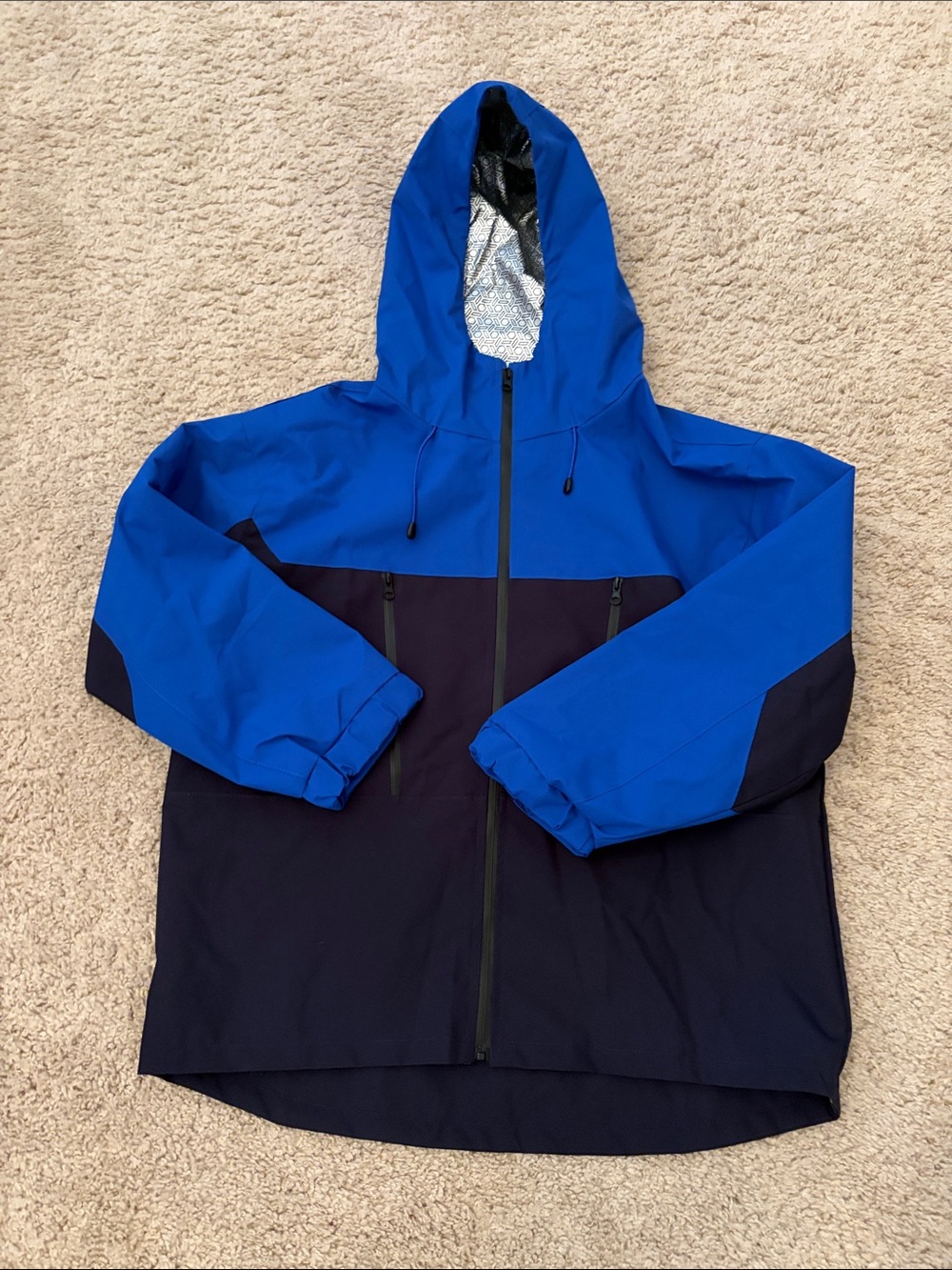 Never worn! Boy’s Blue Hooded Windbreaker Jacket - Lightweight Outdoor Coat